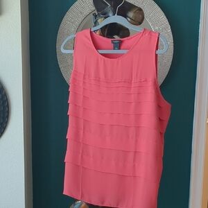 Ann Taylor Factory Coral Layered Sleeveless Top